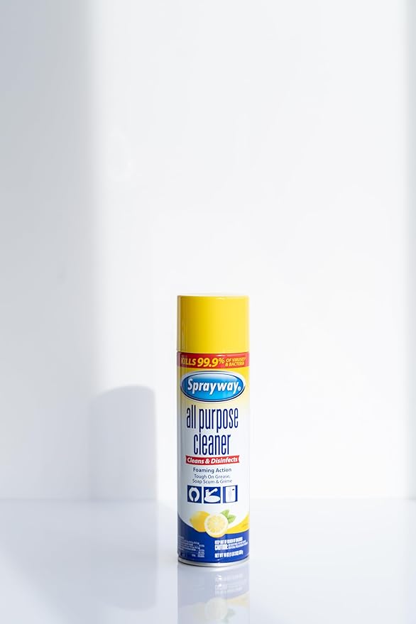 Sprayway All Purpose Cleaner with Lemon Scent, 19oz, Pack of 6 | Foaming Action, Clean, Disinfect, Deodorize | Tough on Grease, Soap Scum, Grime | EPA Approved, Kills 99.9% of Viruses & Bacteria