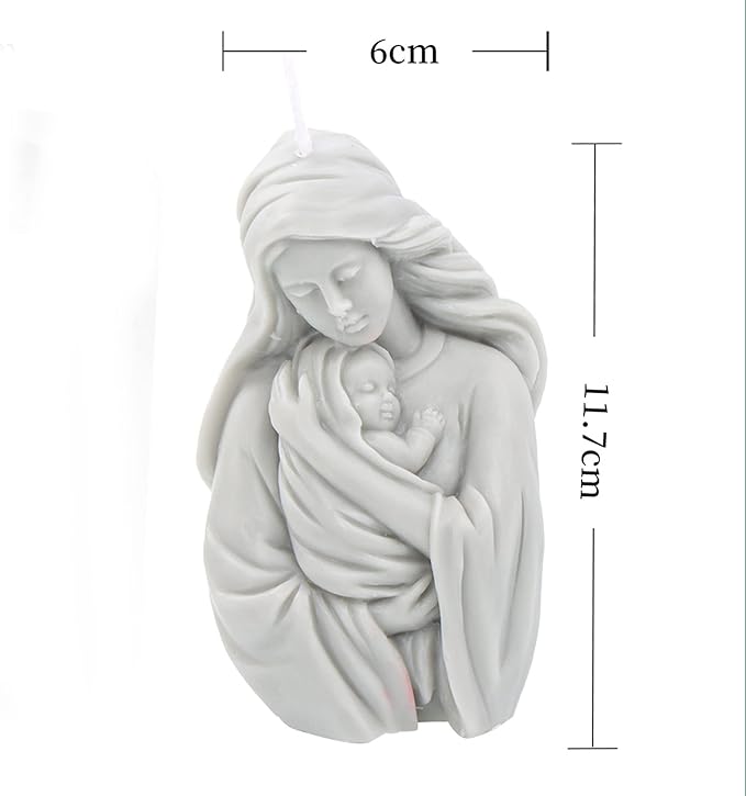 Conestabile Madonna Jesus Silicone Wave Spiral Candle Mold - Silicone Resin Casting Molds for Candle & Resin & Soap Craft Supplies