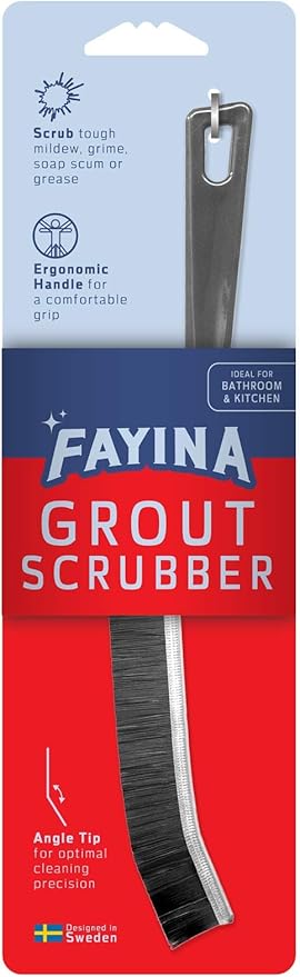 Grout Cleaner Scrub Brush Deep Tile Joints - Stiff Angled Bristles for Showers, Bathtubs, Kitchens - Multi-Surface All-Around Household Cleaning Tool