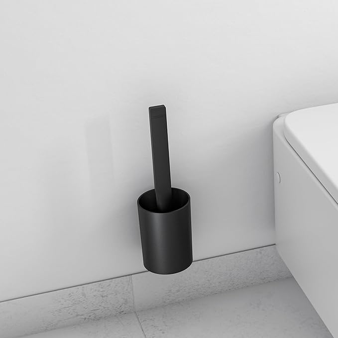 hansgrohe WallStoris Modern Toilet Brush Holder in Matte Black, 27927670