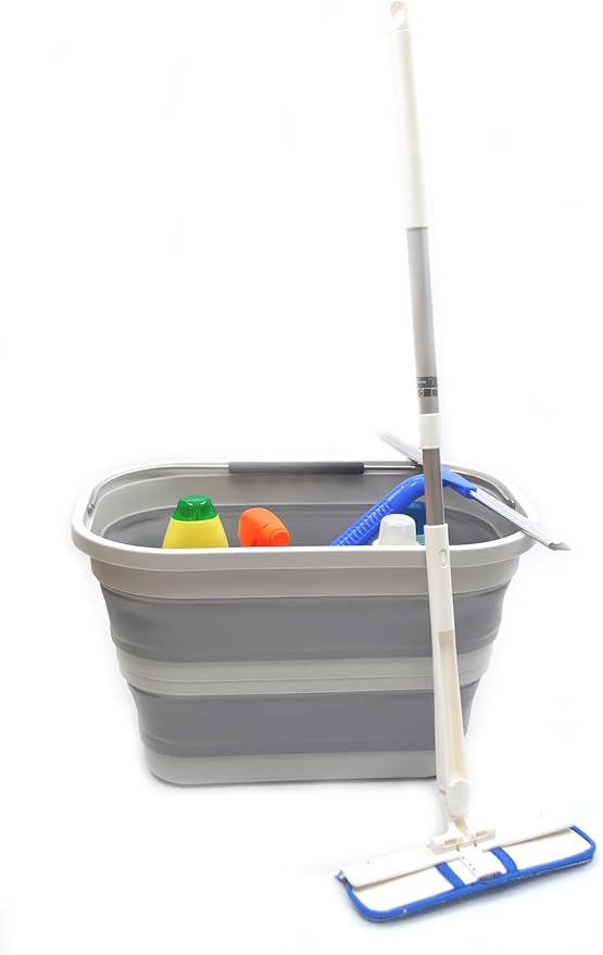 SAMMART 20.8L (5.49Gallon) Collapsible Rectangular Handy Basket/Bucket (S. Grey)