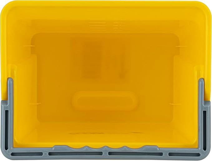 Restaurantware-Clean Tek Professional 6 Quart Cleaning Bucket, 1 Utility Pail with Handle - Heavy-Duty, Portable, Yellow Plastic Washing Pail, Perfect for Household, Outdoor, Car Wash and More