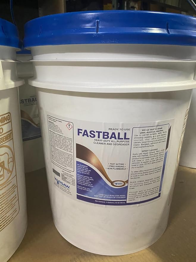 DENCO DISTRIBUTING, INC. Warsaw Fastball Degreaser - 5 Gallon Pail - High Alkaline - Butyl-Based - 1 Pail