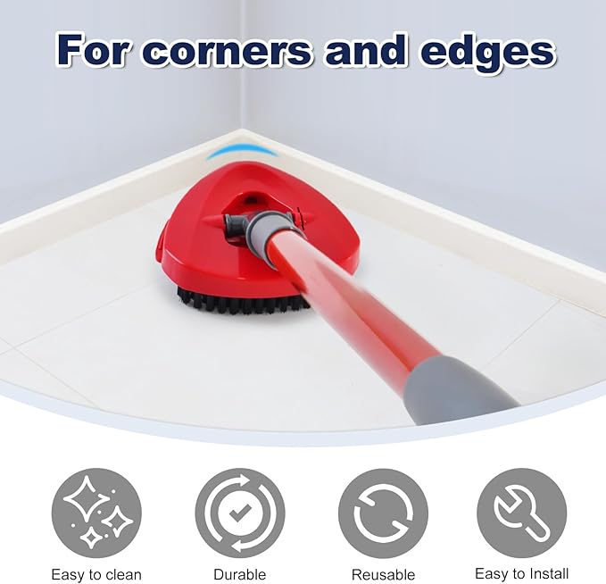 Scrubber Mop Head for Ocedar, Upgrade Scrub Brush for Ocedar, Spin Mop Scrub Brush Head for Ocedar RinseClean 2-Tank, More Bristles Scrub Brush Attachment for Bathroom