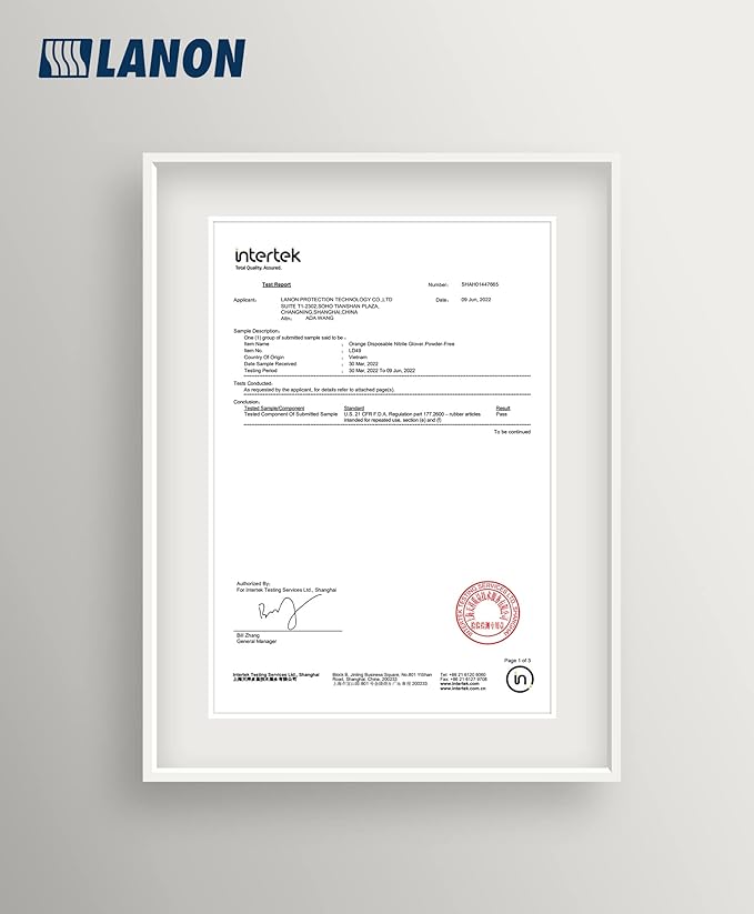 LANON Protection Heavy Duty Black Nitrile Gloves, Food Safe, Latex Free, Powder Free, Mechanic, Fully-Diamond Textured Grip Industrial Disposable Gloves, 8mil, Large