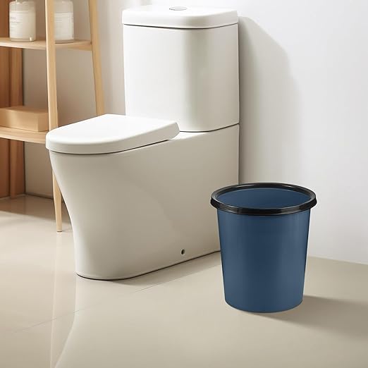 Plastic Small Trash Can Wastebasket - Garbage Can Basket for Bathrooms - Laundry Room, Kitchens, Offices, Kids Rooms, Dorms - Blue