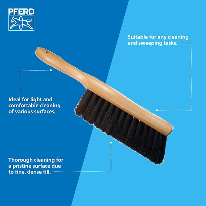 PFERD 89400 Maintenance Plastic Block Heavy Duty Line Coarse/General Purpose Sweep Counter Duster, Black Tampico Bristles, 2-1/2" Trim Length, 8" Length