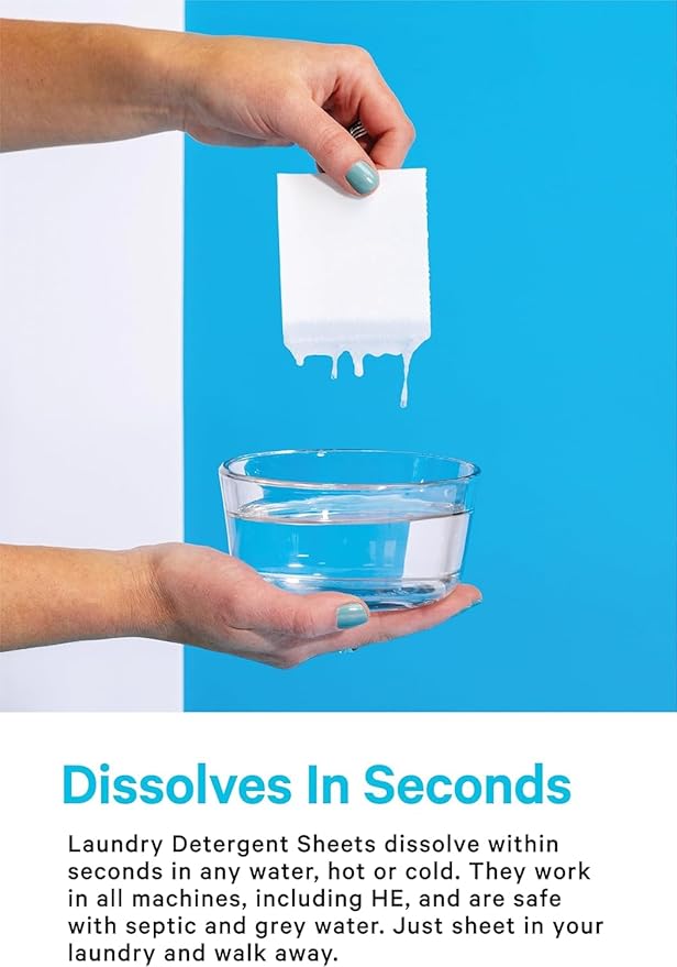 Shinesty Full of Sheet Eco-Laundry Detergent Strips | Hypoallergenic & Plastic Free Laundry Strips (30 Sheets) Unscented