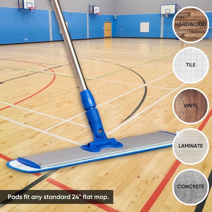 Microfiber Wholesale 20 inch Microfiber Mop Pads - Machine Washable, Reusable, Refills & Replacement Wet Mop Heads Compatible with Any Microfiber Flat Mop System (18 Pack)