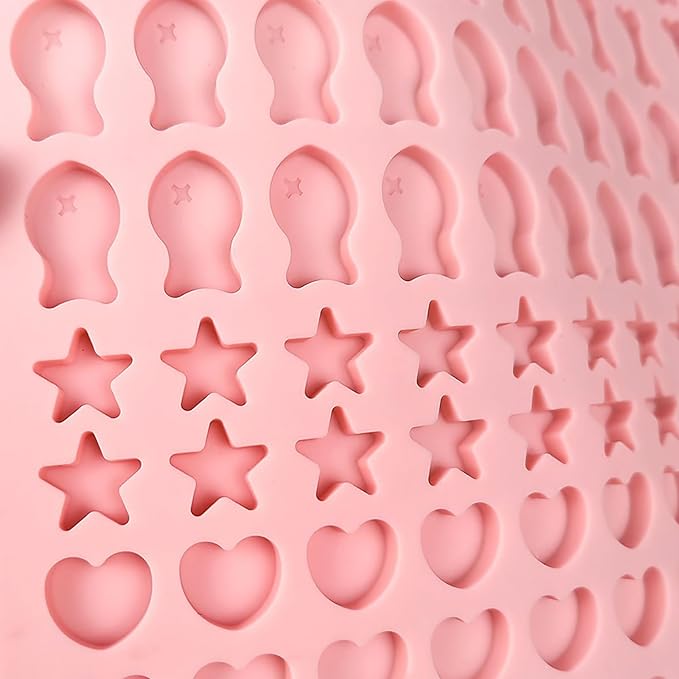 Dog Treat Molds 130 Cavity Mini Silicone Molds Star Heart Bone Fish Roud Shape for Baking Biscuits, Cookie, Candy, Chocolate, Gummy, Cookie
