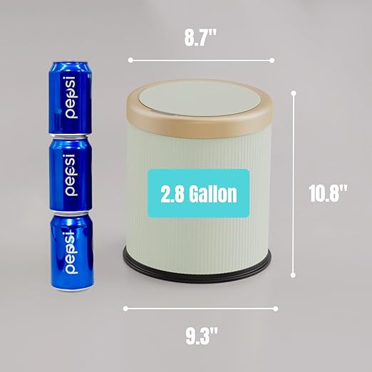 URALFA Automatic Motion Sensor Bathroom Trash Can with Lid, 10.5 Liter / 2.8 Gallon Touchless Trash Bin, Smart Dog Proof Garbage Can, Small Waste Basket for Toilet, Office, Bedroom (Green)