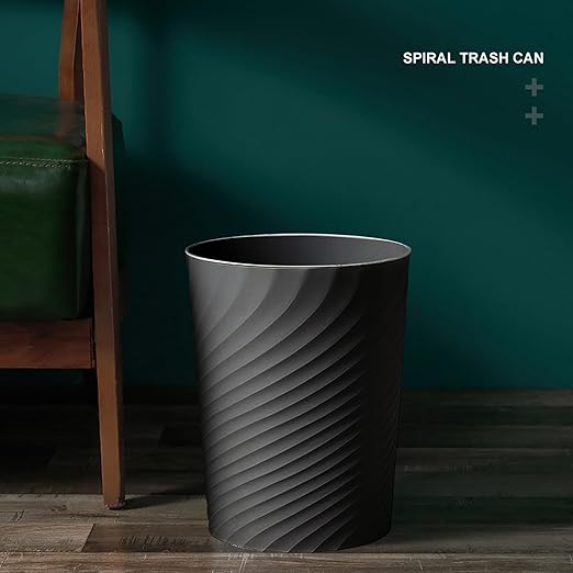 2 Pcak Small Bathroom Trash Can 1.8 Gallon Waste Basket Garbage Can for Bedroom Office Kitchen, Black