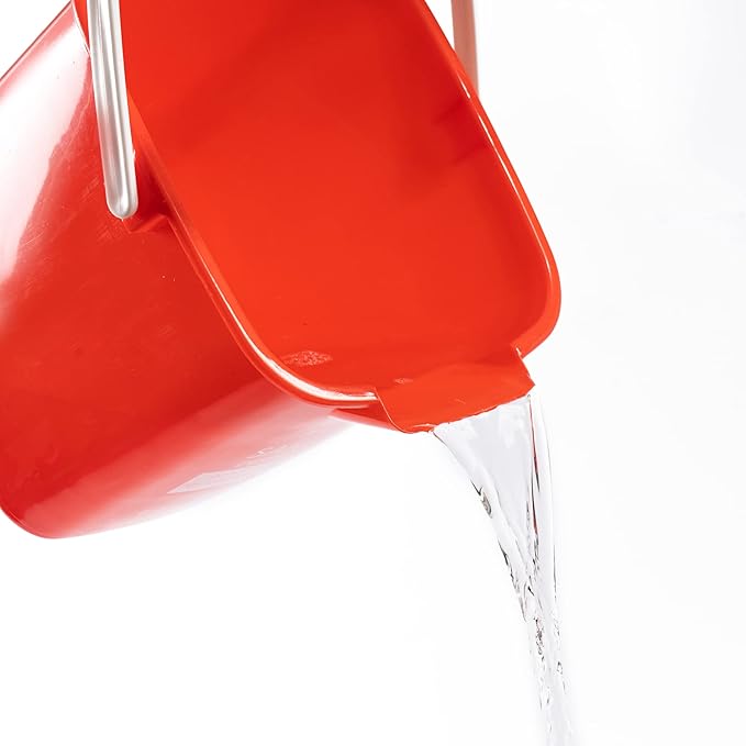 Matthew Detergent&Sanitizing Cleaning Bucket 6 Quart Plastic Pail,Set of 12 Square Containers,Built-In Spout w/Handle,Wash Rinse Sanitize Handwash Bucket for Home Commercial Restaurant (6 Red&6 Green)