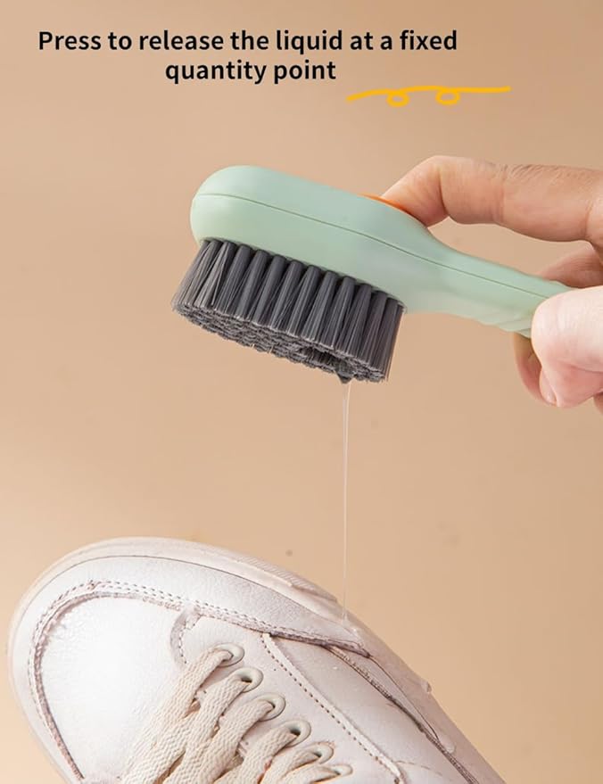 luvilly2Pack Multifunctional Laundry Brushes, Cleaning Brush with Soap Dispenser,Scrub Brush with Soap Dispenser,for Bathroom (Green and White)