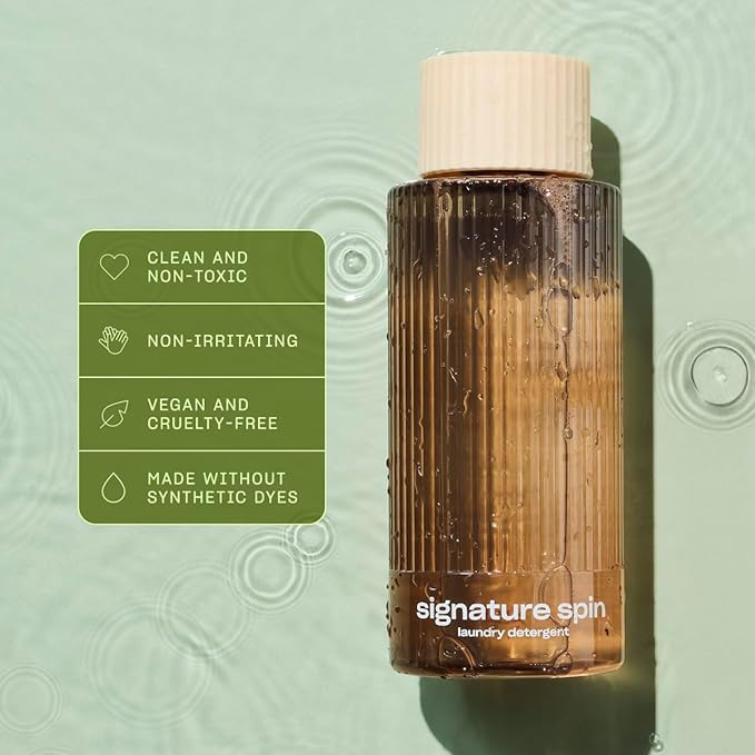 Snif Signature Spin Laundry Detergent, Classic, Clean and Crisp Scent, 32 Loads, Non-Irritating to Skin, Clean, Non-Toxic, Vegan, Cruelty Free, 16oz