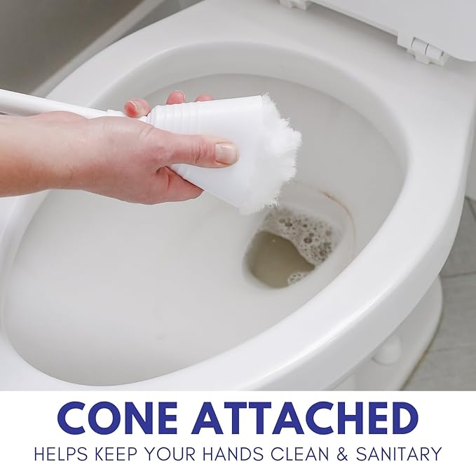 Don Aslett Johnny Mop | Set of 2 Toilet Brushes | 14" Handle to Easily Clean Toilet or Shower | Scratch Free Bowl Swab | Safe to Use with Your Favorite Toilet Bowl Cleaner