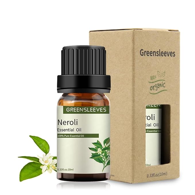 GREENSLEEVES Neroli Essential Oil, 10ml Pure Plant-Based Fragrance Oil for Aromatherapy, Essential Oils for Diffuser, Air Freshener, Massage, Bath Bomb, Scented Candle Soap Making