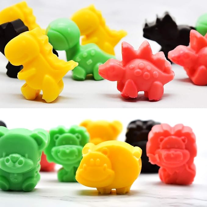 Silicone Chocolate Candy Molds Cake Moulds, Non-Stick Animal Jello Mold, Baking Mold BPA Free, Forest Theme with Different Animal Shapes, including Dinosaur, Bear, Lion and Hippo, Set of 4