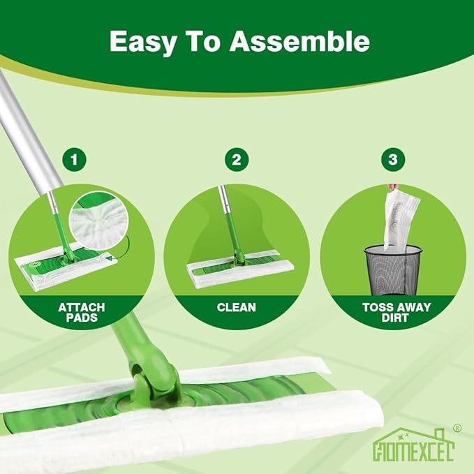 HOMEXCEL Dry Sweeping Cloths Pads Compatible with Swiffer Sweeper- Disposable Duster Refills Mop Pads for Floor Mopping and Cleaning, 120 Count