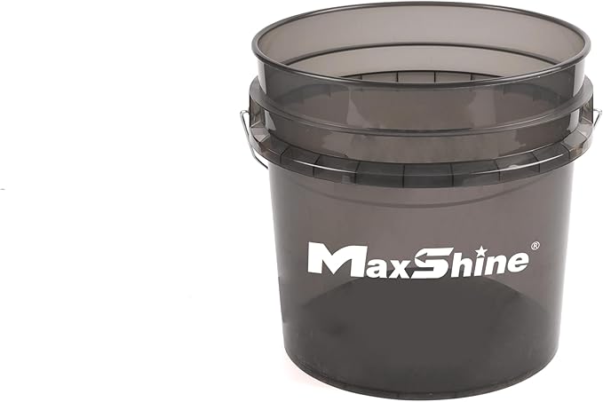 Maxshine 3.5gal Universal Black Detailing Bucket – Car Wash Bucket for Scratch-Free Cleaning, Garage Storage & Organization – Holds Soap, Foam Cannon, Microfiber Towels & More