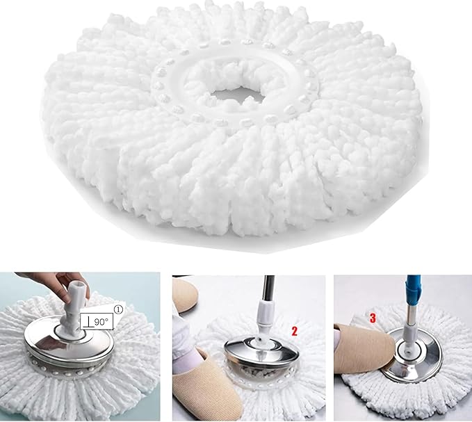 YWSHF Spin Mop Head Replacement Compatible with Hurrican, Mopnado, Cassabel 360 Spin Magic Mopping,Microfiber Spin Mop Refill Heads for Universal Round Shape Standard Size 5 Pack