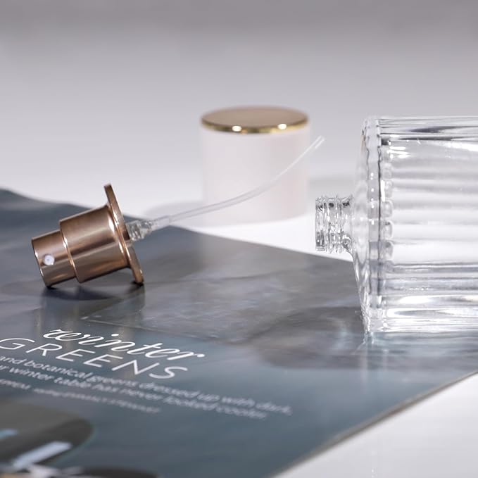 50ml/1.7 Oz Glass Spray Bottle Perfume Atomizer,Refillable Perfume Spray Bottle Perfume Bottles Empty with 3 Kinds of Perfume Dispenser (Round 50ml)