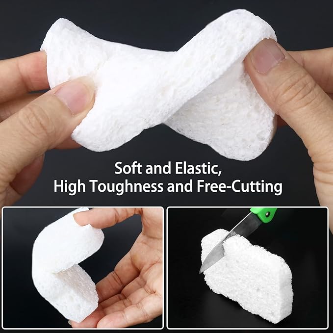 6pcs Premium Heavy-Duty Household Cleaning Sponges Scratch-Free, Multi-Purpose Dish Scrub Sponges Reusable for Home Kitchen Cookware Bathroom, Safe Healthy Scrubbing Sponges Durable