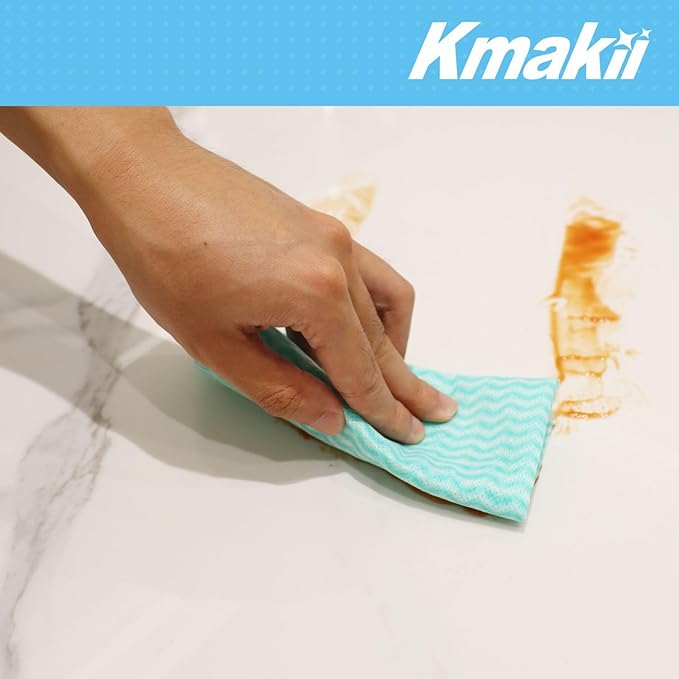 KMAKII Handi Wipe Reusable Cloths - Multi-Purpose Cleaning Cloths and Towels, Absorbent, Quick-Dry, Durable Wipes for Kitchen and Home, Green, 11.8 x 21 inches, Pack of 40