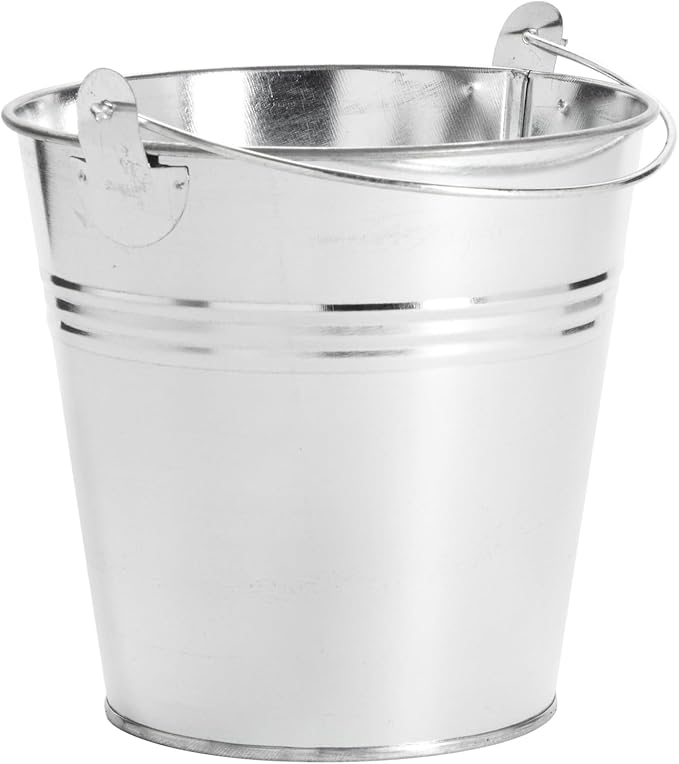 Juvale Galvanized Metal Buckets - 12 Pack, Silver, 4.7 in - Mini Metal Buckets with Handles for Party Decorations & Crafts