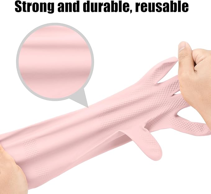 Rubber Gloves for Household, Dishwashing Gloves for Kitchen, Reusable
