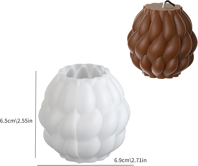 2 Pack Ratate Ball Cylinder Soap & Candle Mold - Silicone 3D Molds for Candy & Home Decor - Resin Casting & Making Molds