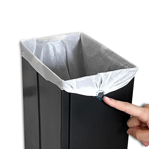 Compact Trash Can with Lid, 15 Liter/3.9 Gallon, Plastic Slim Garbage Can for Home, Bathroom, Kitchen, Office, Living Room, Bedroom, Vintage Waste Bin with Foot Pedal and Touch Top