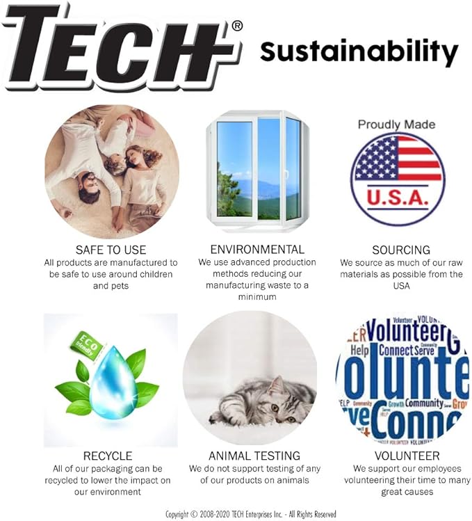 TECH Multi-Purpose Stain Remover, 8 oz-2 pk, For Carpet, Clothes, Upholstery, and Other Fabrics