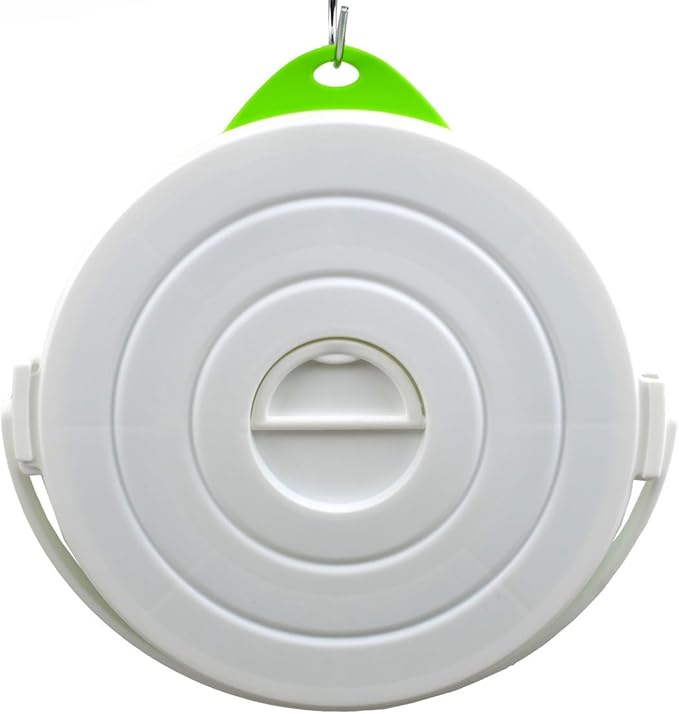 SAMMART Set of 2-10L (2.64Gallon) Collapsible Fishing Bucket Locking Lid, 31cm Dia. (2, Green)