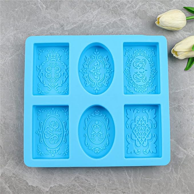Soap Molds for Soap Making 2 Pack Soap Silicone Mold Cavities Handmade Soap Mold Rectangle Oval and Flower Shapes Baking Mold Bath Molds Silicone