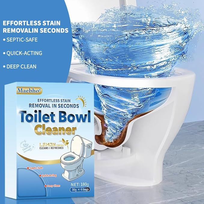 Toilet Cleaner - Toilet Bowl Cleaner Powder, Self Activating Powder for Toilets Bowls Cleaning, Powerful Foaming,Deep Cleaning,Eliminates Odors (6 Bags Each 30g)