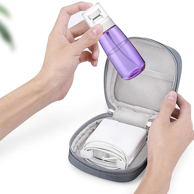 Cosywell Fine Mist Spray Bottle 3.4oz/ 100ml Empty Cosmetic Refillable Travel Containers Plastic Hair Spray Bottle Sprayer for Perfume Skincare Makeup Lotion (3Purple)