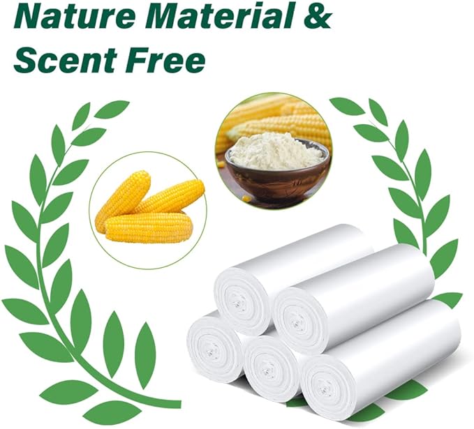 1.2 Gallon Small Trash Bags Biodegradable-Inwaysin 180 Counts Mini Trash Bags, Unscented Small Garbage Bags, Waste Basket Liners for Kitchen, Bathroom, Bedroom, Office, Camping