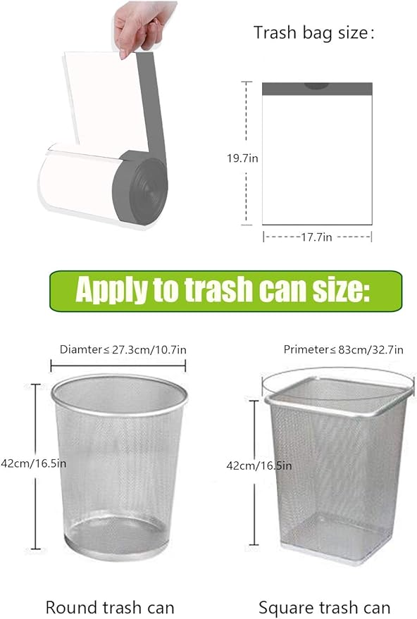 Besli 4 Gallon Drawstring Trash Bag Small Garbage Bag,100 Counts (White, 4 Gallon)