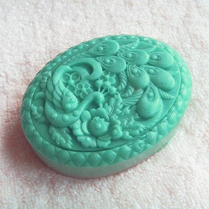 Peacock Pattern Silicone Soap Mold,Candle Mold DIY Cake Fondant Decoration Tool Resin Mold for Handmade Soap Wax Gypsum Crafts