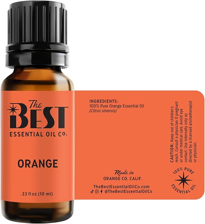The Best Orange Essential Oil Premium Grade- 100% Pure & Natural for Aromatherapy, Diffuser, Spa, Massage, Air Freshener- 10 ml (.33 fl oz)