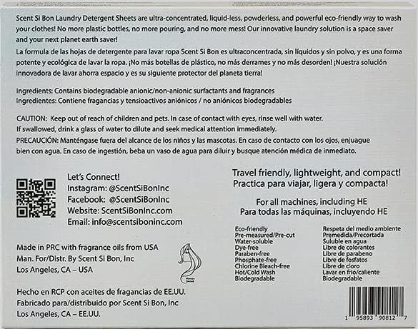 Luxury Scented Laundry Detergent Sheets, 60 Loads, Le Gris Scent Inspired by Iconic Perfumes, Vetiver, Patchouli, Bergamot, Eco-Friendly Formula, Biodegradable Detergent