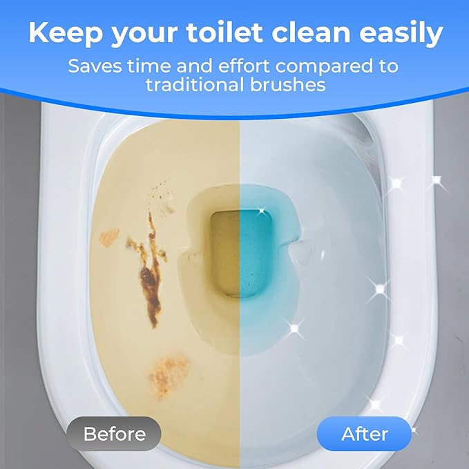 Disposable Toilet Bowl Cleaning System Kit - Includes Wand Handle, Storage Caddy & 18 Refill Heads - Quick, Hygienic Bathroom Clean - Essential for Home, Apartment, Dorm Room & Guest Bath