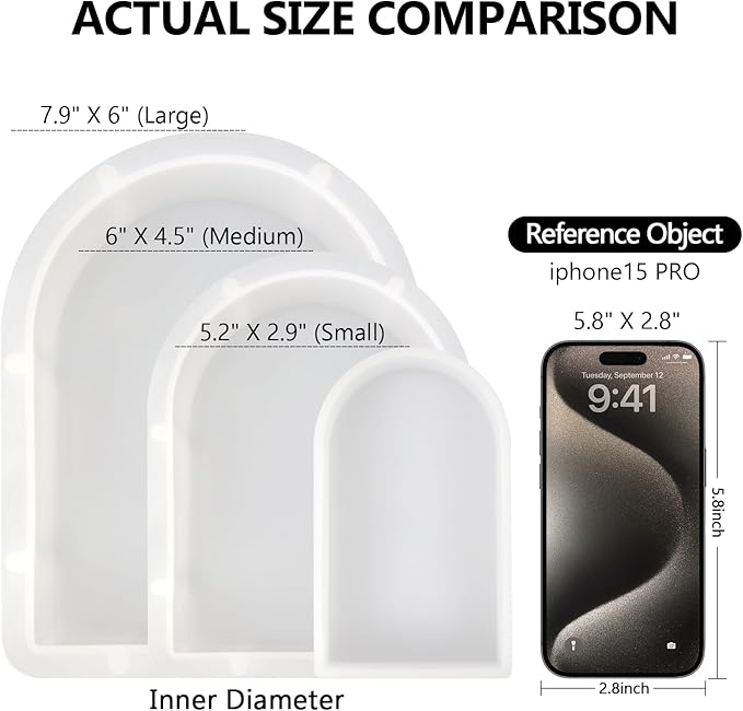 KISREL Large Resin Molds, Arch Silicone Mold for Epoxy Resin, Large Mold for Flower Preservation, Deep Pour Molds for Furniture Decoration, DIY Wedding Bouquets Preservation, Valentine's Day Gifts