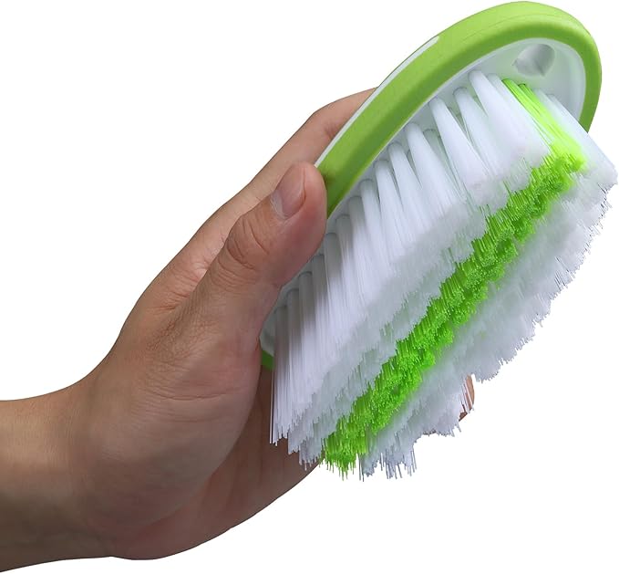 Carpet and Upholstery Cleaning Brush,Carpet Scrubber Stiff Bristle Detailing Scrub Brushes,Interior Leather Brush for Car and Home (Green)