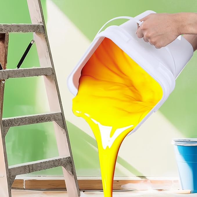 4 Pcs 3 Gallon Square Bucket, White All Purpose Pails and Lids, Heavy Duty Buckets Container for Home Household Cleaning