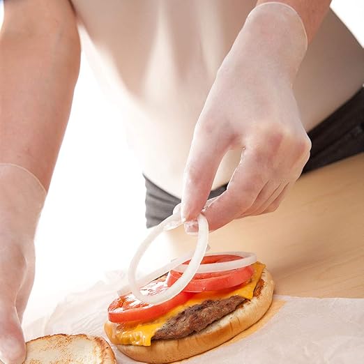 TRONEX 8973 Vinyl Disposable Gloves, Latex-Free, Powder-Free, Food Service, Catering, Natural, Small, Case of 1000