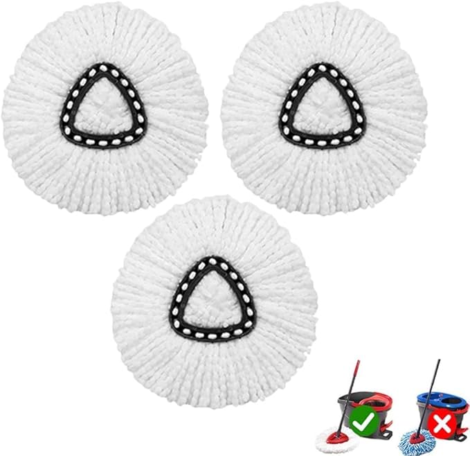 3-Pack Reusable Mop Head Replacement for O Cedar Easywring 1-Tank System