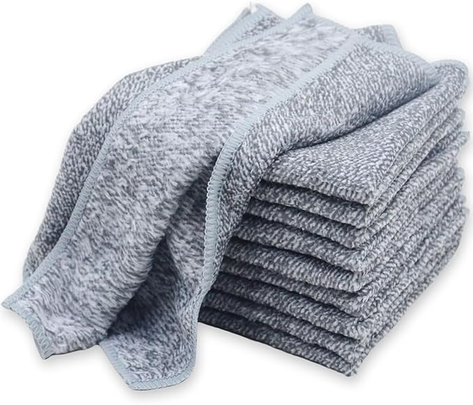 10Pack Updated Version Microfiber DishCloths, 10''x10'' Cleaning Cloths: Super Soft All Purpose,Reusable Dishwashing,Lint Free, Absorbent Towel for Kitchen/Bathroom