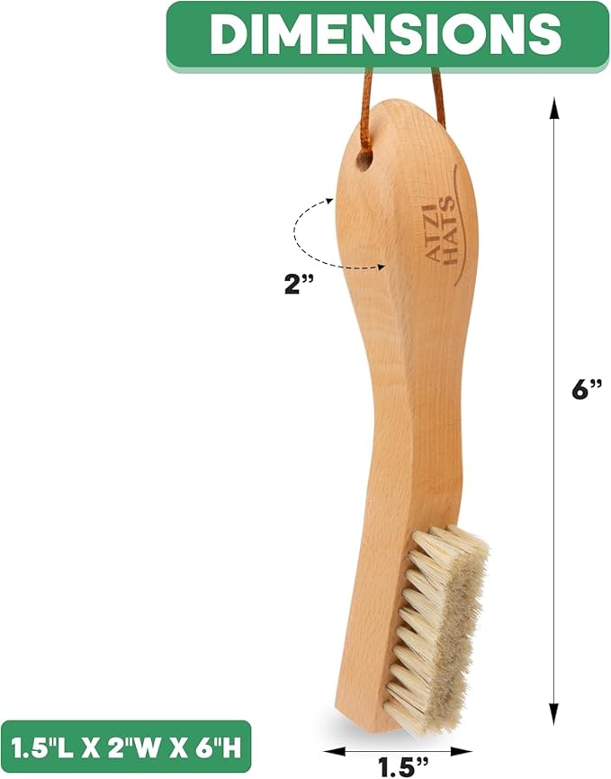 Laundry Stain Remover Clothes Brush Set of 2 Natural Soft Boar Bristle White & Black for Scrubbing Out Tough Stains on Delicate Fabrics, Knits, Cotton, Linens, Small Brush